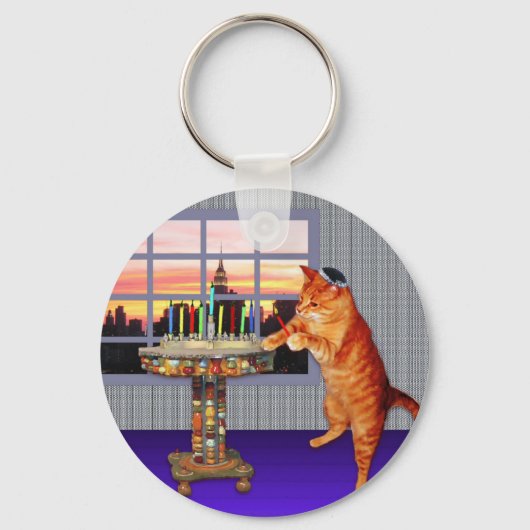 Menorah Cat Sleutelhanger (Voorkant)