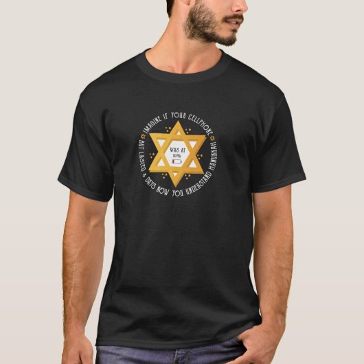 Menorah Cellphone Hanukkah Jewish Ugly Kerstmis T-shirt (Voorkant)