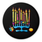 Menorah / Chanoeka keramische knop (Voorkant)