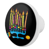 Menorah / Chanoeka keramische knop (Rechts)