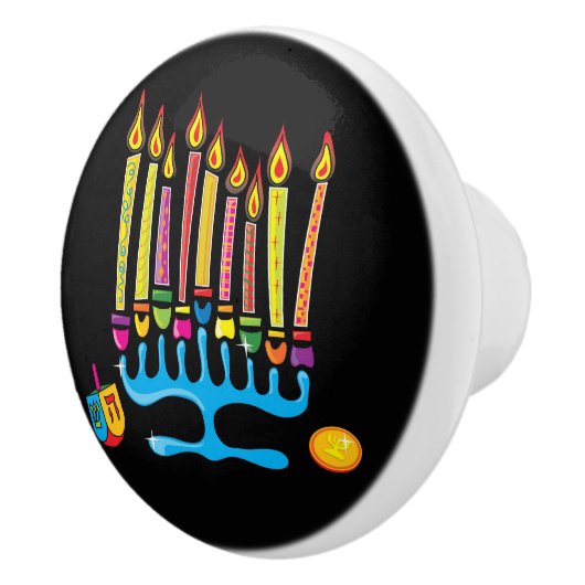 Menorah / Chanoeka keramische knop (Rechts)