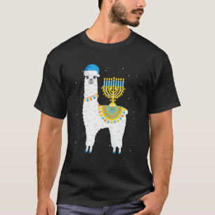 Menorah Chanoeka Llama Joodse Alpaca Kerstmis Cha T-shirt
