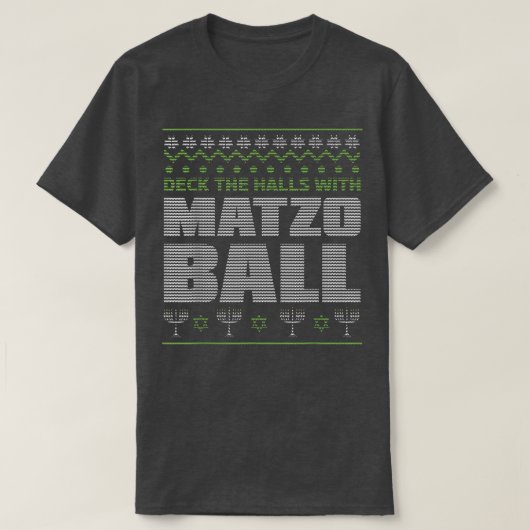 Menorah Deck Matzo Balls Ugly XMas Jewish Hanukkah T-shirt (Design voorkant)