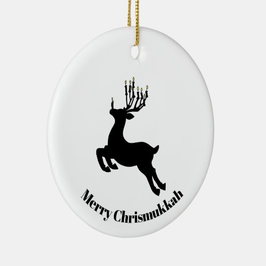 Menorah Deer Silhouette Chrismukkah Ornament (Rechts)