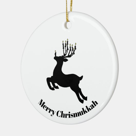 Menorah Deer Silhouette Chrismukkah Ornament (Links)