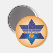 Menorah Dogs_Happy Hanukkah_Star van David Magneet (Voorkant / Achterkant)