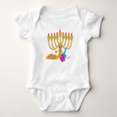 Menorah & Dreidel Baby Creeper Romper (Voorkant)