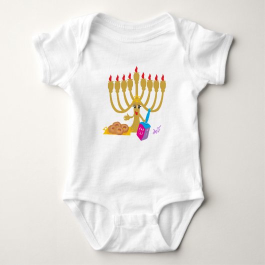 Menorah & Dreidel Baby Creeper Romper (Voorkant)