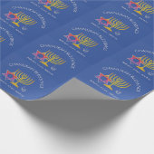 Menorah Dreidel | BARUCH ATAH ADONAI | Hanukkah Cadeaupapier (Hoek)