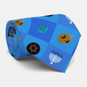 Menorah dreidels star stropdas (Opgerold)