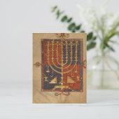Menorah en andere vaartuigen van de tempel briefkaart (Staand voorkant)