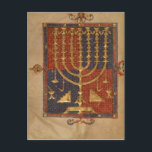 Menorah en andere vaartuigen van de tempel briefkaart<br><div class="desc">De Spaanse School voegt Ms 15250 f.3v Menorah en andere schepen van de tempel toe, van de hertog van de Sussex Spaanse Bijbel, Catalonië in de British Library, Londen, VK. In de 14e eeuw werd Catalonië opgericht met de toevoeging van mevrouw 15250 f.3v Menorah en andere vaartuigen van de tempel...</div>