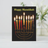 Menorah en Candles Hanukkah Fotografie-Kaart (Staand voorkant)