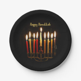 Menorah en Candles Hanukkah Lights Papieren Bordje