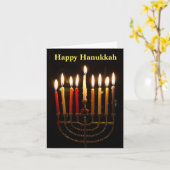 Menorah en kaarsen Chanoeka Gevouwen Kaart (Gele Bloem)