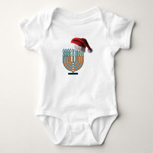 Menorah en Santa Claus Pet Romper