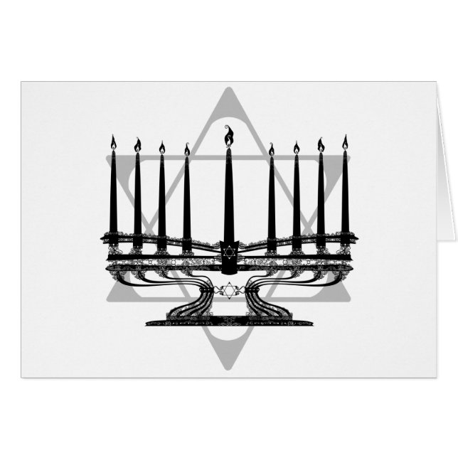 Menorah en Ster (Voorkant Horizontaal)