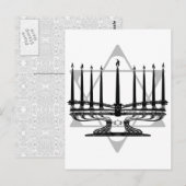 Menorah en Ster Briefkaart (Voorkant / Achterkant)