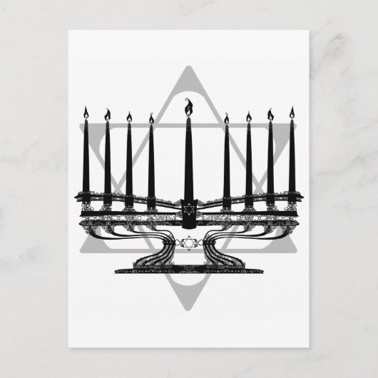 Menorah en Ster Briefkaart (Voorkant)