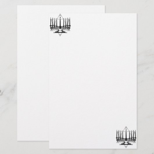 Menorah en Ster Briefpapier (Voorkant / Achterkant)