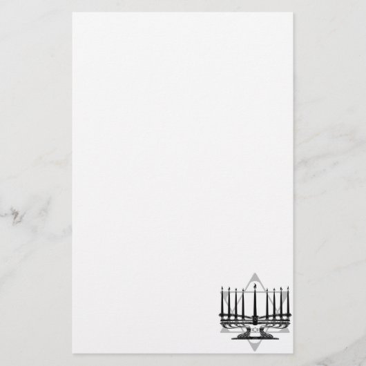Menorah en Ster Briefpapier (Voorkant)