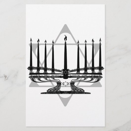 Menorah en Ster I Briefpapier (Voorkant)