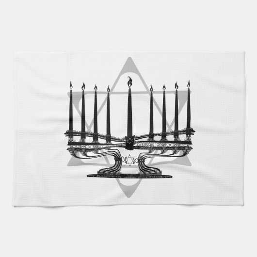 Menorah en Ster I Theedoek (Horizontaal)