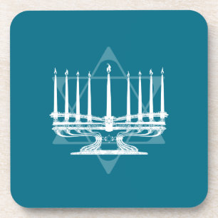 Menorah en ster IV Drankjes Onderzetter