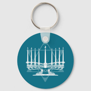 Menorah en ster IV Sleutelhanger