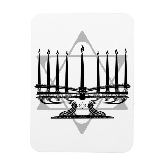 Menorah en Ster Magneet (Verticaal)