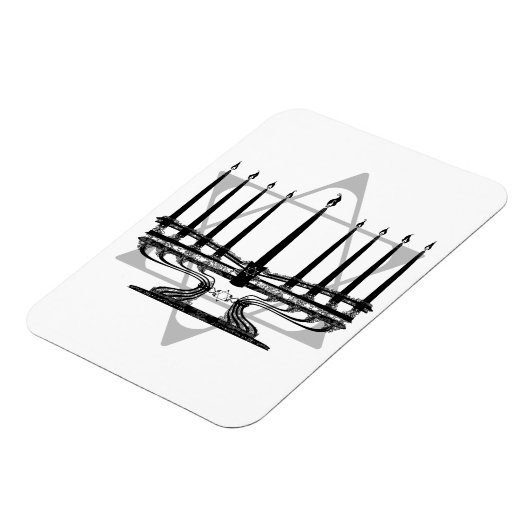 Menorah en Ster Magneet (Linkerzijde)