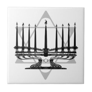 Menorah en Ster Tegeltje