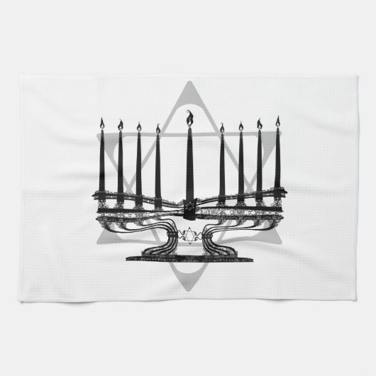Menorah en Ster Theedoek (Horizontaal)