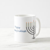 Menorah en Turkey Thanksgivukkah Coffee Mok (Voorkant rechts)
