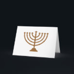 Menorah Feestdagen Kaart<br><div class="desc">Dit is een bronze Menorah die kan worden veranderd in elke Zazzle kleur die je wilt en de achtergrond ook.</div>