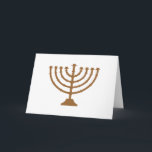 Menorah Feestdagen Kaart<br><div class="desc">Dit is een bronze Menorah die kan worden veranderd in elke Zazzle kleur die je wilt en de achtergrond ook.</div>