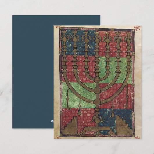  Menorah, Festival van Lights Happy Hanukkah Feestdagenkaart (Voorkant / Achterkant)