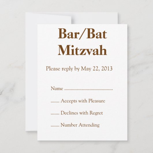 Menorah Flame Bar/Bat Mitzvah RSVP (Achterkant)
