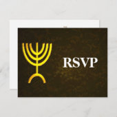 Menorah Flame Bar/Bat Mitzvah RSVP (Voorkant / Achterkant)