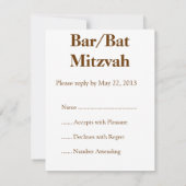Menorah Flame Bar/Bat Mitzvah RSVP Kaartje (Achterkant)