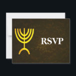 Menorah Flame Bar/Bat Mitzvah RSVP Kaartje<br><div class="desc">Een RSVP-kaart die Bar/Bat Mitzvah-uitnodigingen met hetzelfde ontwerp moet vergezellen.</div>