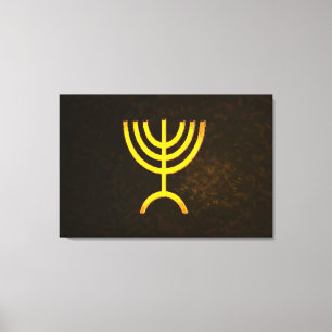 Menorah Flame Canvas Afdruk