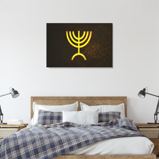 Menorah Flame Canvas Afdruk (Insitu (Slaapkamer))