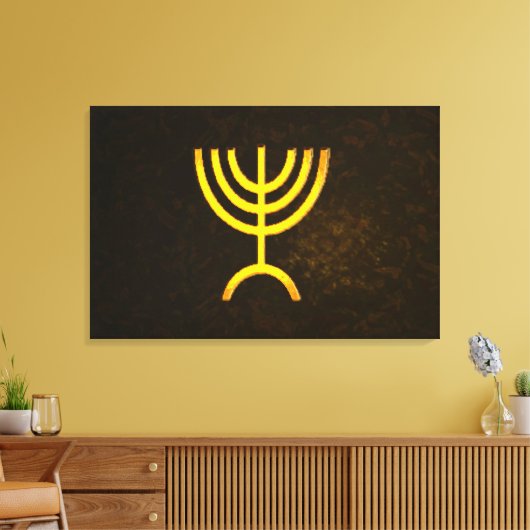 Menorah Flame Canvas Afdruk (Insitu (Woonkamer))