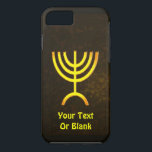Menorah Flame Case-Mate iPhone Case<br><div class="desc">Een bruine en gouden digitale weergave van de joodse zeven-vertakte menorah (Hebreeuws: מְ נ וֹ ה ‎). Voeg je eigen tekst toe. De zeven-vertakte menorah, die wordt gebruikt in het draagbaar toevluchtsoord dat door Mozes in de wildernis en later in de tempel in Jeruzalem is opgezet, is sinds de oudheid...</div>