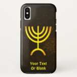 Menorah Flame Case-Mate iPhone Case<br><div class="desc">Een bruine en gouden digitale weergave van de joodse zeven-vertakte menorah (Hebreeuws: מְ נ וֹ ה ‎). Voeg je eigen tekst toe. De zeven-vertakte menorah, die wordt gebruikt in het draagbaar toevluchtsoord dat door Mozes in de wildernis en later in de tempel in Jeruzalem is opgezet, is sinds de oudheid...</div>