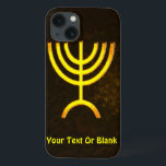 Menorah Flame Case-Mate iPhone Case<br><div class="desc">Een bruine en gouden digitale weergave van de joodse zeven-vertakte menorah (Hebreeuws: מְ נ וֹ ה ‎). Voeg je eigen tekst toe. De zeven-vertakte menorah, die wordt gebruikt in het draagbaar toevluchtsoord dat door Mozes in de wildernis en later in de tempel in Jeruzalem is opgezet, is sinds de oudheid...</div>