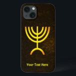 Menorah Flame Case-Mate iPhone Case<br><div class="desc">Een bruine en gouden digitale weergave van de joodse zeven-vertakte menorah (Hebreeuws: מְ נ וֹ ה ‎). Voeg je eigen tekst toe. De zeven-vertakte menorah, die wordt gebruikt in het draagbaar toevluchtsoord dat door Mozes in de wildernis en later in de tempel in Jeruzalem is opgezet, is sinds de oudheid...</div>