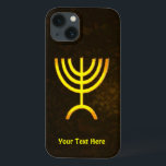 Menorah Flame Case-Mate iPhone Case<br><div class="desc">Een bruine en gouden digitale weergave van de joodse zeven-vertakte menorah (Hebreeuws: מְ נ וֹ ה ‎). Voeg je eigen tekst toe. De zeven-vertakte menorah, die wordt gebruikt in het draagbaar toevluchtsoord dat door Mozes in de wildernis en later in de tempel in Jeruzalem is opgezet, is sinds de oudheid...</div>