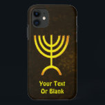 Menorah Flame iPhone 11 Hoesje<br><div class="desc">Een bruine en gouden digitale weergave van de joodse zeven-vertakte menorah (Hebreeuws: מְ נ וֹ ה ‎). Voeg je eigen tekst toe. De zeven-vertakte menorah, die wordt gebruikt in het draagbaar toevluchtsoord dat door Mozes in de wildernis en later in de tempel in Jeruzalem is opgezet, is sinds de oudheid...</div>